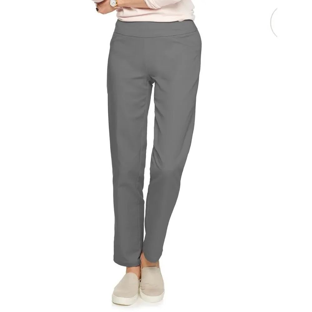 Croft & Barrow NWT effortless pull on stretch pants grey size 10